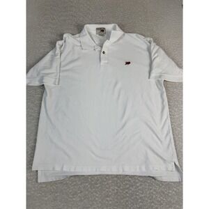 Perlis Polo Shirt Mens XL White Crawfish Logo 100% Peruvian Cotton Pique Golf